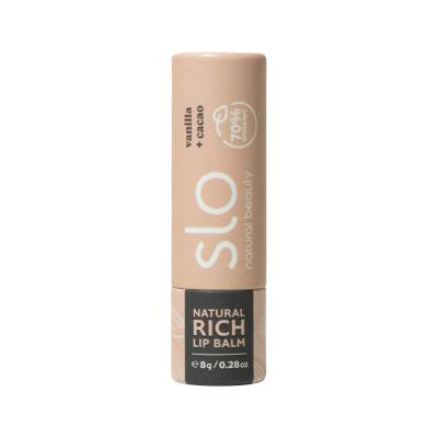 Slo Natural Beauty Organic Natural Rich Lip Balm Vanilla + Cacao 8g